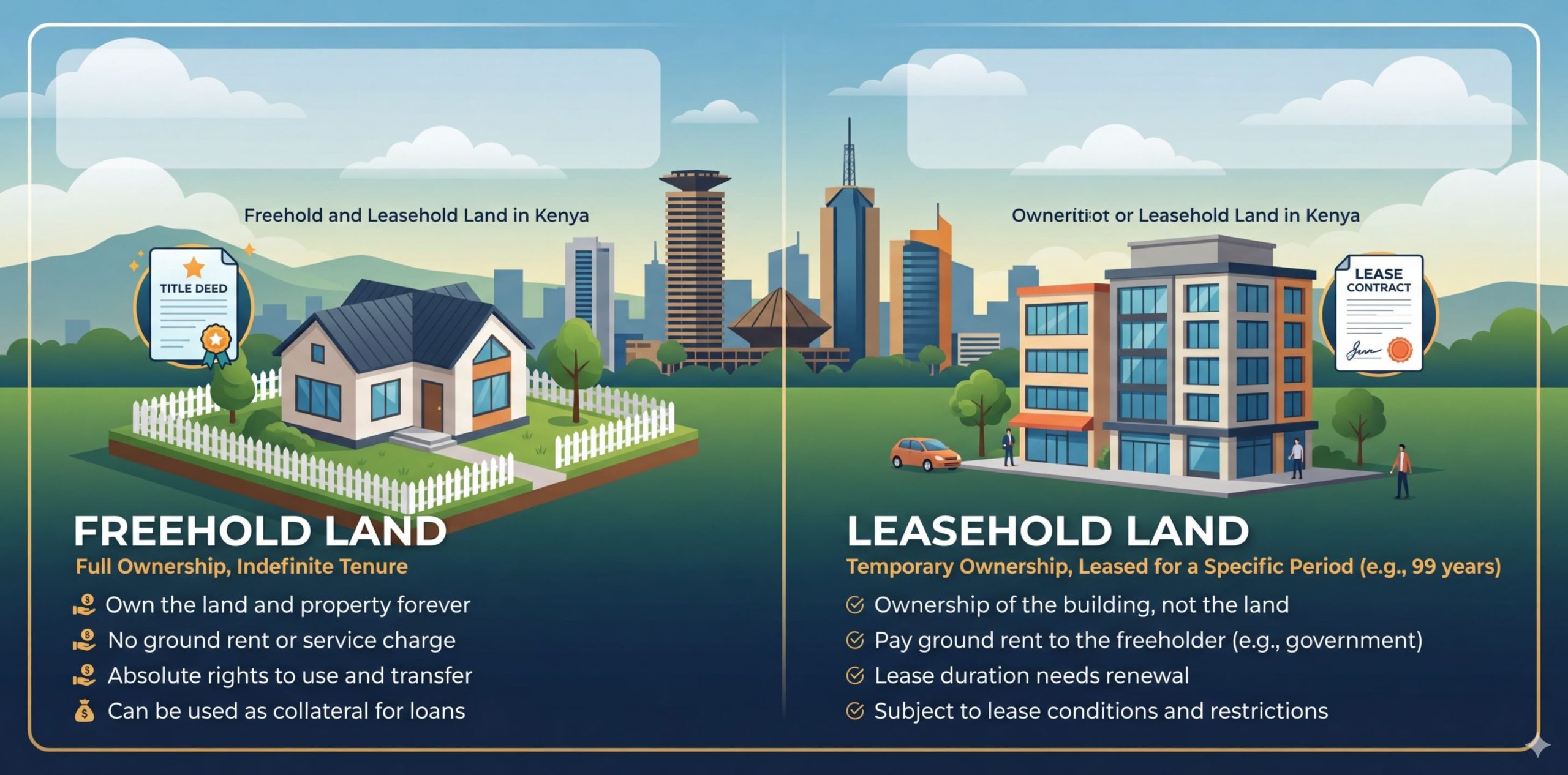 Freehold vs Leasehold Land in Kenya – Expert Legal Guide